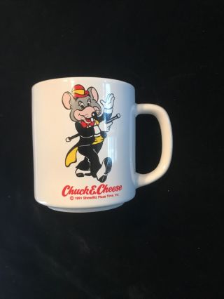 Chuck E Cheese’s Ceramic Coffee Mug 1991 Vintage Rare