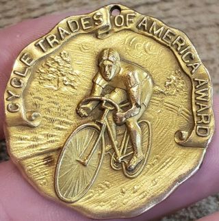 Rare Vintage 1920s Cycle Trades Of America Award Medal Bicycle History Marked X