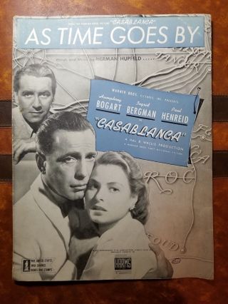 1931 As Time Goes By Vintage Sheet Music Casablanca Bogart,  Bergman By Hupfeld