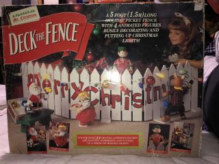 Mr Christmas Vintage Deck The Fence Animated With Lightstested & Rare