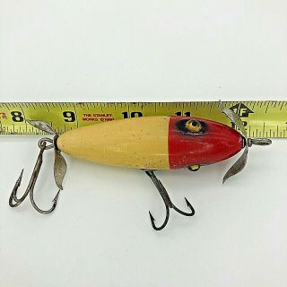 South Bend Crippled Minnow Lure Vintage 1930 ' s Series 965 RW Finnish Glass Eyes 3