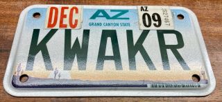 , RARE ' r ARIZONA PERSONALIZED MOTORCYCLE LICENSE PLATE,  