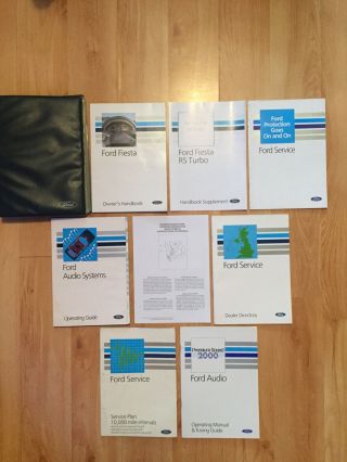 Rare Ford Fiesta Mk3 Rs Turbo Owners Manuals & Handbook Pack