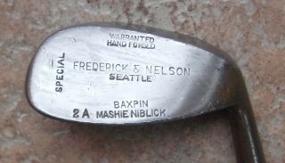 Antique Vintage Rare Seattle Baxspin Deep Groove Hickory Wood Shaft Golf Club