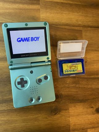 Nintendo Gba Sp Ags - 101 Rare - Emerald Green W/ Game Cartridge