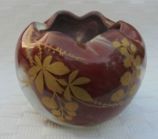 Réservé Rare Vase Verre Emaille De Ernest Baptiste Leveille N3355