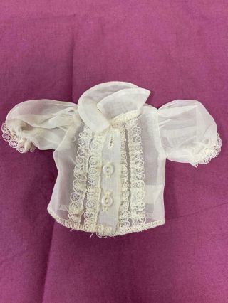 Vintage Madame Alexander Lissy Doll White Blouse W Ruffles Missing Button