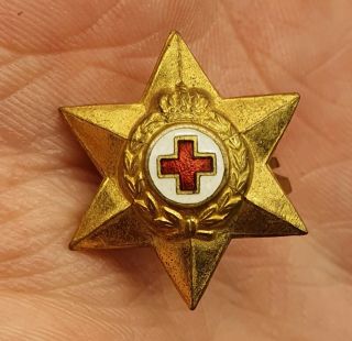 Very Rare Ww2 Pre - 1940 Dutch Army Medical Officer Rankstar Red Cross