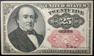 1874 United States Twenty Five Cents Fractional Currency Robert J.  Walker Scarce