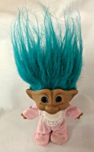 Vintage Russ Troll Doll - 4” - Blue Hair And Eyes