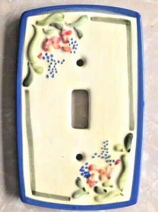 Vintage Porcelain Ceramic Light Switch Plate / Hand Painted