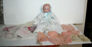 Antique Germany Am Armand Marseille Bisque Baby Doll Crier 12 " Sleep Eyes