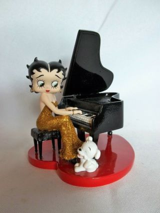 Rare - Betty Boop Miniature Resin Figurine By Westland Playing Piano/gold Dress