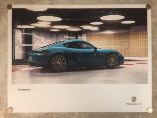 2016 Porsche 718 Cayman S Showroom Advertising Sales Poster Rare Awesome L@@k