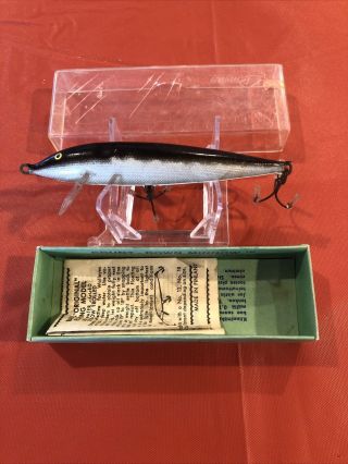 Vintage Rapala Fishing Lure Sinking Cd - 11 S - 4 3/8 " Silver Tackle Box Wood