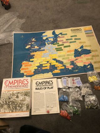 Rare Vintage Empires Of The Middle Ages Game Spi 1980 Board Game