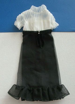 Vintage Mod Barbie: 1869 Midi - Magic White & Black Dress