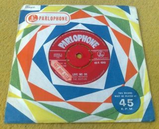 Beatles " Love Me Do " Rare Sample Orig Uk 7 " Red Label Migb Text Both Sides