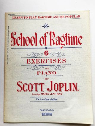 Rare School Of Ragtime Exercises For Piano Scott Joplin Sheet Music Vintage