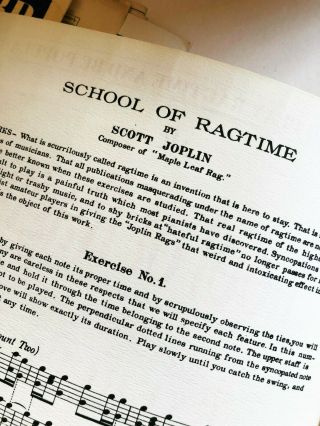 RARE School of Ragtime Exercises for Piano Scott Joplin Sheet Music Vintage 3