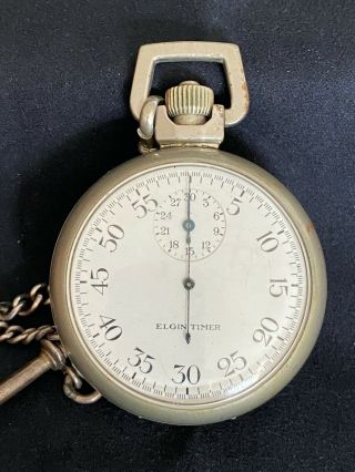 Rare 1940s Military Split - Second Stopwatch By Elgin