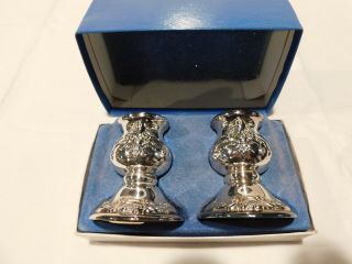 Wallace Silver Co.  736 Decorative Candle Holders Baroque Pattern