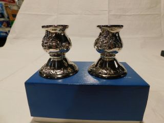 Wallace Silver Co.  736 Decorative Candle Holders BAROQUE PATTERN 3