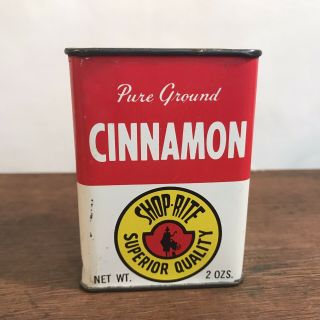 Rare Vintage 1970s Shop - Rite Pure Ground Cinnamon Tin (hd13)