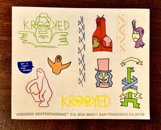 Vintage Krooked Skateboards Sticker Sheet Mark Gonzales Early 2000’s