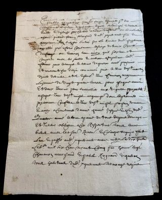Antique Manuscript 1665 4 Pages