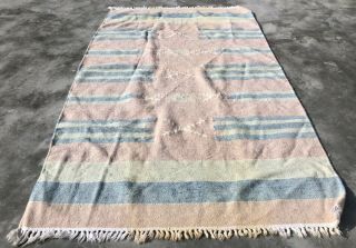 Authentic Hand Knotted Woven Vintage Wool Kilim Area Rug 4.  9 X 2.  11 Ft