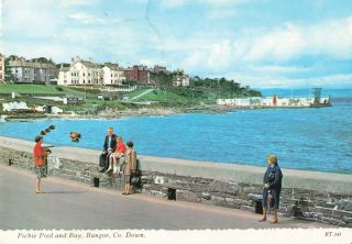 Rare Scenic Postcard Pickie Pool & Bay,  Bangor,  Co.  Down,  N.  Ireland (may 1972).