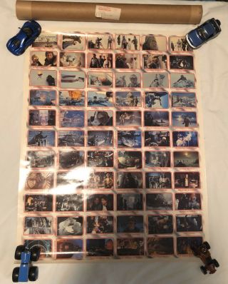 Vintage 1980 Topps Card Star Wars Empire Strikes Back Uncut Poster Red Rare Tube