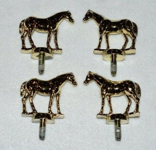 4 Rare Old Stock - Horse Metal Trophy Toppers - Mini Horses