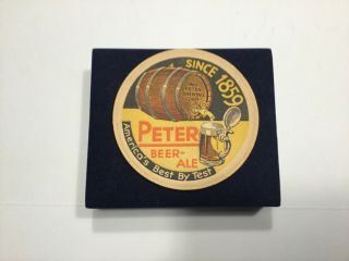 W.  M.  Peter Brewing Co.  Vintage 4 1/4” Beer Coaster,  Union City Nj,  “rare” Ec