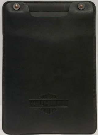 Harley - Davidson Leather Clipboard Notepad With Hd Paper 13 " X 9.  5 " Rare