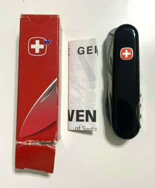 Wenger Black Swiss Army Knife With Cigar Cutter Rare