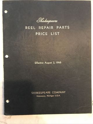 1948,  1950,  1954 Shakespeare Reel Repair Parts /price List Manuals.