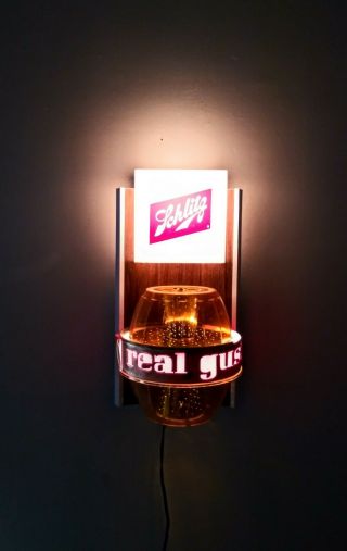 Vintage Beer Sign - Lighted Schlitz - Rotating Barrel - 1965 - Rare - - Breweriana