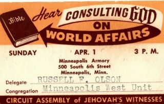 Watchtower 1956 Circuit Assembly Jehovah 