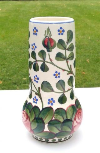 RARE Antique c.  1900’s ALUMINIA Faience - Royal Copenhagen - ROSE Vase Denmark 3