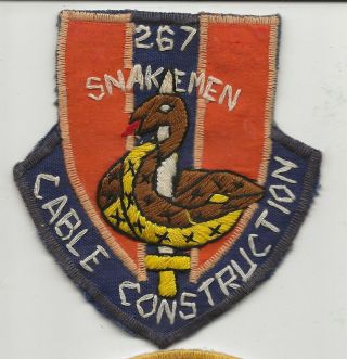 Rare 267th Signal Company 267th Snakemen Cable Construction Pocket Patch S