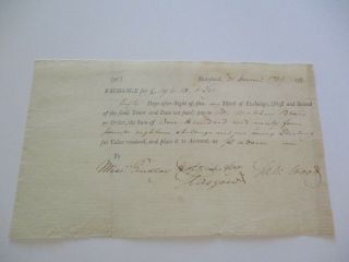 Antique Famous Autograph Museum Quality 18th Century Maryland 1789 Document Old
