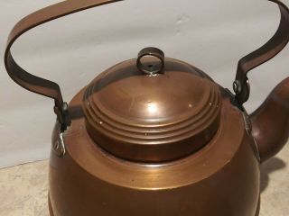 Vintage / Antique Copper Teapot / Tea kettle with Gooseneck Spout 3