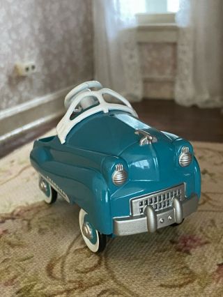 Vintage Dollhouse Miniature Retro 1940s Old Fashioned Kiddie Car Blue White