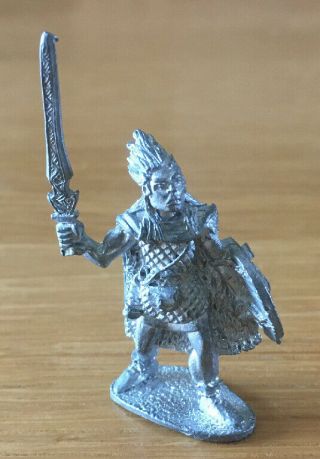 Vintage Ral Partha Dark Elf Warrior Metal Miniature Rare