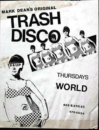 Trash Disco At World - Scarce Punk Handbill 1980 
