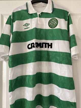 Rare Vintage Celtic 1989 - 1991 Home Football Shirt - 44 " Chest