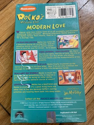 Rocko’s Modern Life RARE Modern Love 1998 VHS 2