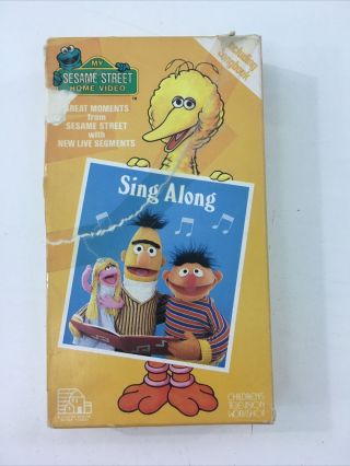 Sesame Street Home Video Vhs - Sing Along W Rare Green Tape Shell